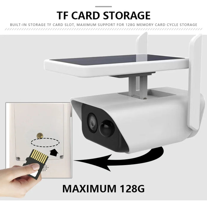 ABQ-Q1 Solar Powered Camera Wireless HD WiFi Webcam Waterproof Low Power Surveillance Camera for Home Security (Without Battery) - 4