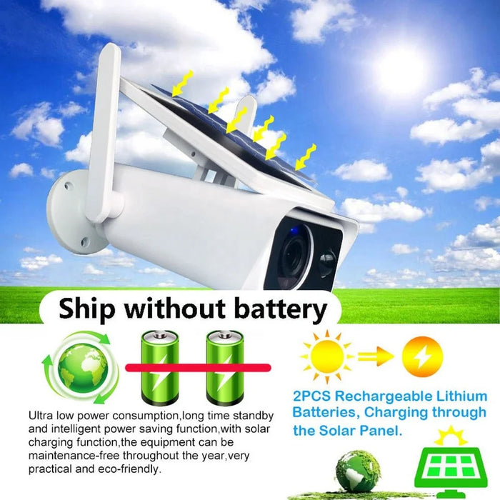 ABQ-Q1 Solar Powered Camera Wireless HD WiFi Webcam Waterproof Low Power Surveillance Camera for Home Security (Without Battery) - 5