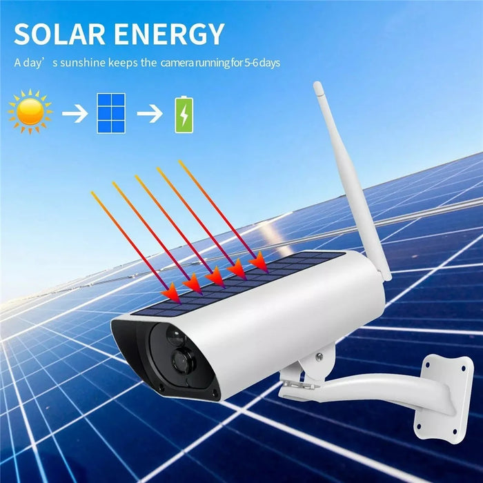 YFY Solar Powered Camera WiFi Network Webcam Waterproof Intelligent Wireless Security Camera Home Surveillance (Without Battery) - 3