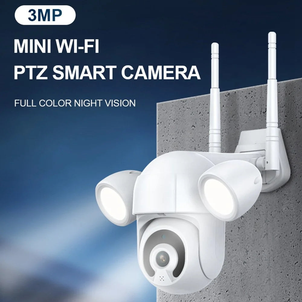5688S Smart Tuya 3MP Mini WiFi PTZ Camera with Dual Fill Lights Full Color Night Vision Two Way Audio Camera Monitor Home Security Devices - US Plug - 2