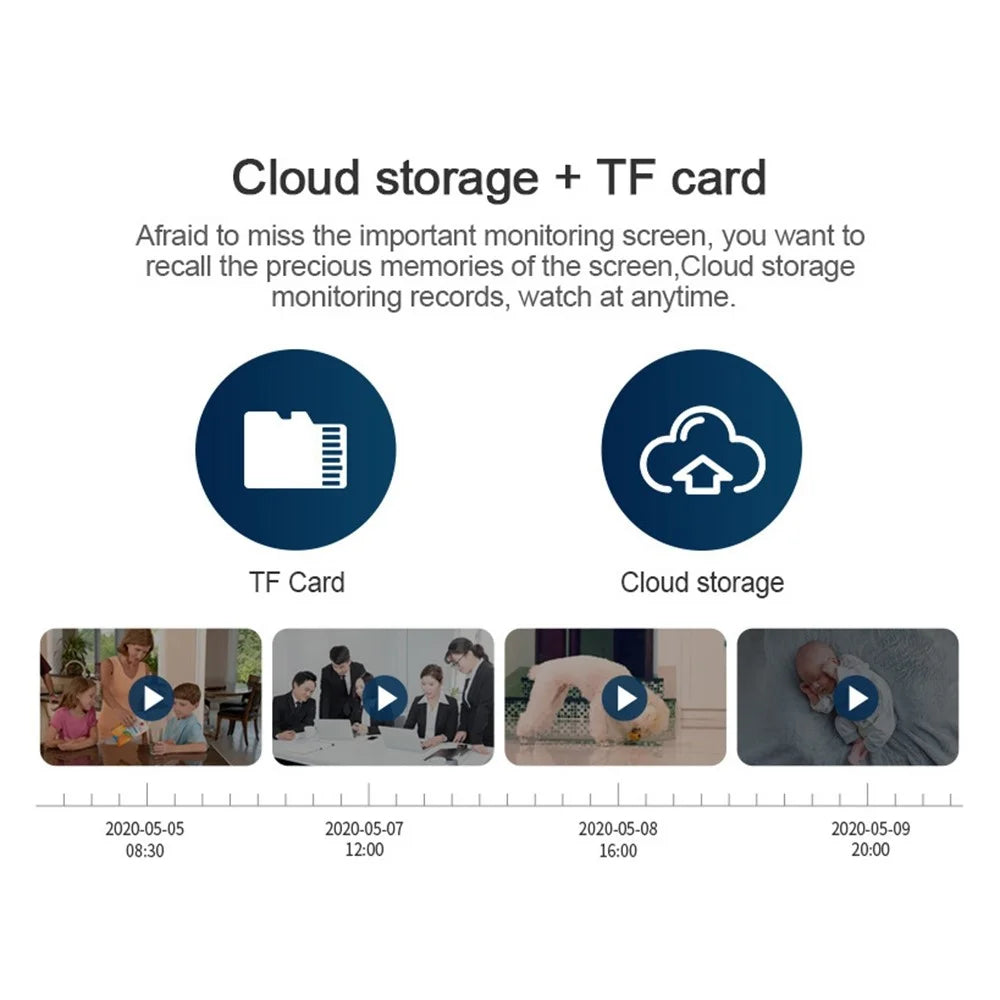 5688S Smart Tuya 3MP Mini WiFi PTZ Camera with Dual Fill Lights Full Color Night Vision Two Way Audio Camera Monitor Home Security Devices - US Plug - 6