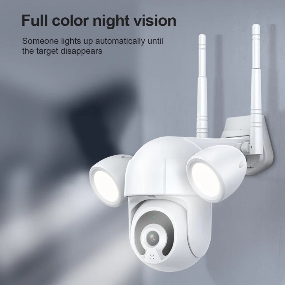 5688S Smart Tuya 3MP Mini WiFi PTZ Camera with Dual Fill Lights Full Color Night Vision Two Way Audio Camera Monitor Home Security Devices - US Plug - 7