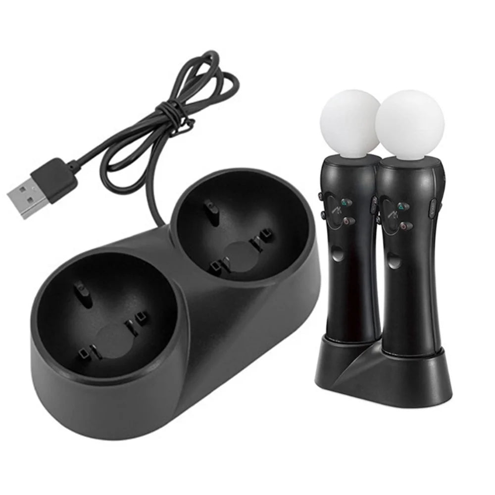 KJH-PSVR-005 Dual-Port Charging Dock Station Gamepad Controller Charger Gaming Accessories for Snoy PlayStation4 VR / Move - 1