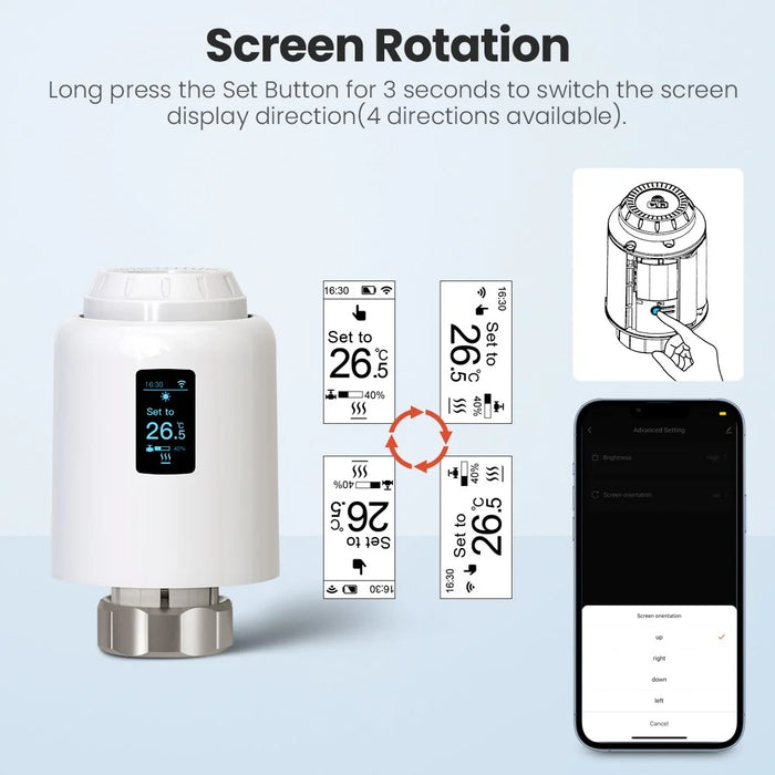 TRV07-wifi Tuya APP Smart WiFi Thermostat LCD Screen Programmable Voice Control TRV Radiator Valve - 6