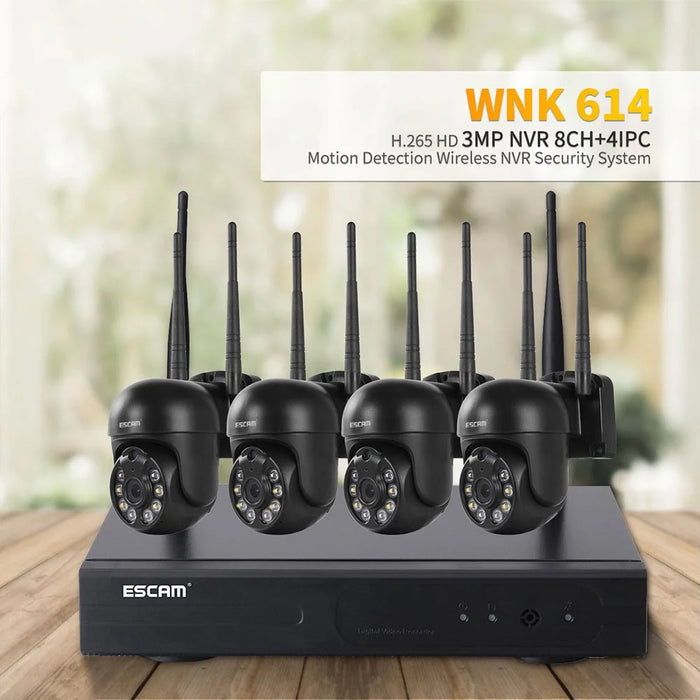 ESCAM WNK614 Wireless Camera Set HD 3MP Monitor Camera Support Two-Way Voice - US Plug - 2
