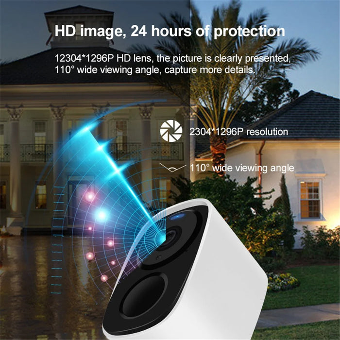 VSTARCAM 2MP Wireless Camera with Solar Panel, Battery Powered Low Power WiFi Camera Home Safety Device - 3