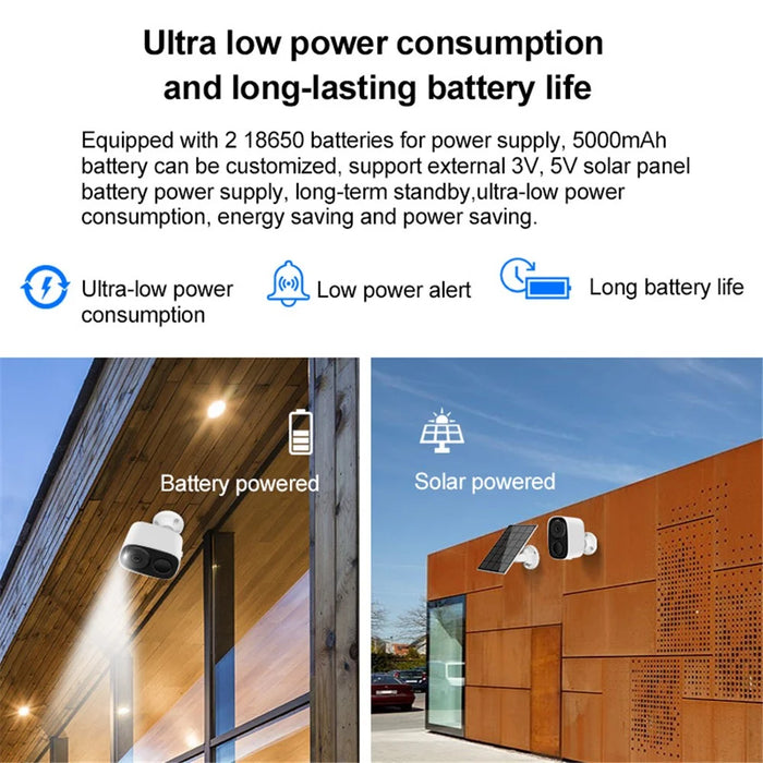 VSTARCAM 2MP Wireless Camera with Solar Panel, Battery Powered Low Power WiFi Camera Home Safety Device - 6