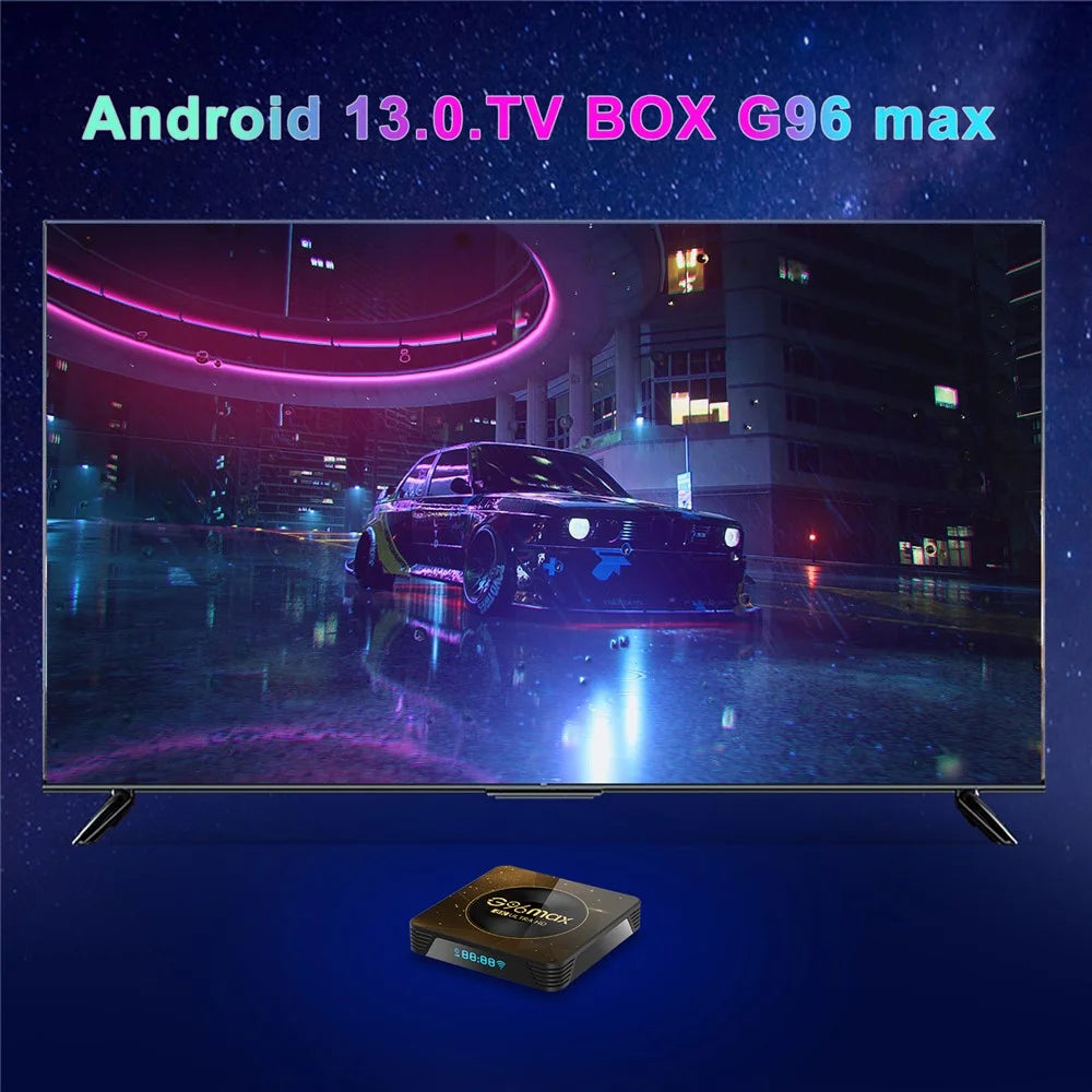 G96max Android 13.0 4+32GB 8K Ultra HD Smart TV Box WiFi 6 Bluetooth-compatible Remote Control TV Box (CE Certified) - US Plug - 4