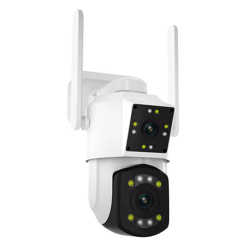 ESCAM PT210 2*3MP Dual-Lens Dual-Screen Monitor Camera Pan / Tilt Bi-Directional Two-Way Voice WiFi Camera - US Plug - 1