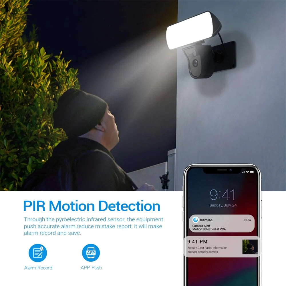 ESCAM QF615 2MP Camera PIR Motion Detection WiFi Monitor Camera Two-Way Voice H.265 Smart Dual Light Night Vision Camera - US Plug - 6