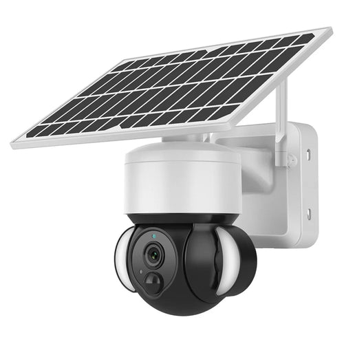 S518 Solar Battery Powered Floodlight PTZ Camera Outdoor Low Power 3MP WiFi Camera, Black Light Full-Color - 1
