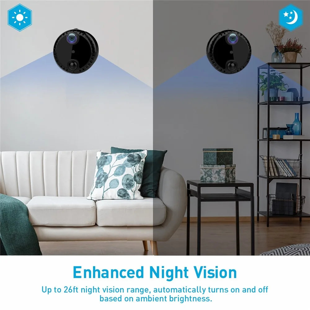 R10 Wireless WiFi Webcam Home Network Monitor Camera 4K HD Night Vision Cell Phone Remote Camera - Black - 7