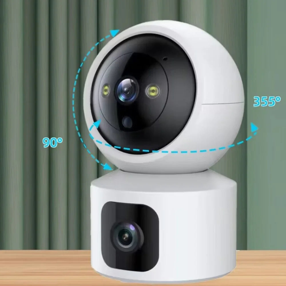 SK-ZAQ-8 HD Smart WiFi Camera Dual Lens Camera Monitor Full Color Night Vision Camera for Home Security - US Plug - 2