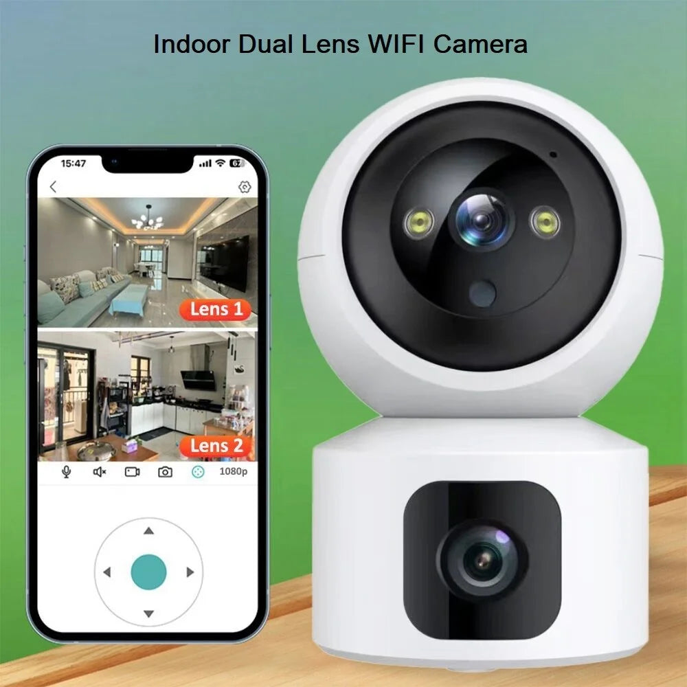 SK-ZAQ-8 HD Smart WiFi Camera Dual Lens Camera Monitor Full Color Night Vision Camera for Home Security - US Plug - 3