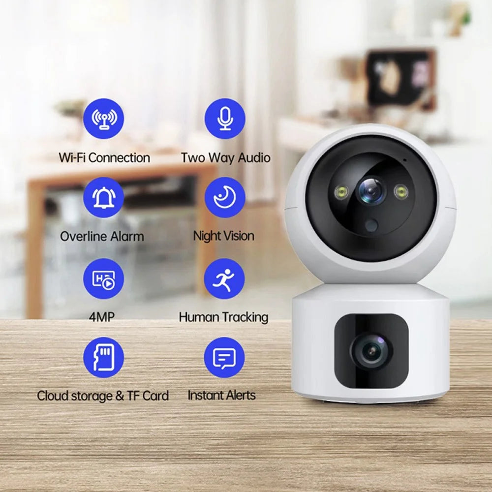 SK-ZAQ-8 HD Smart WiFi Camera Dual Lens Camera Monitor Full Color Night Vision Camera for Home Security - US Plug - 5