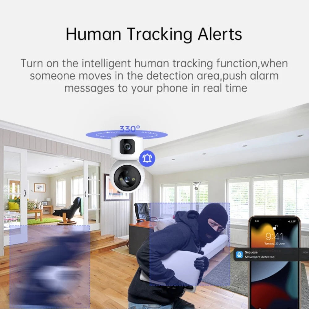 SK-ZAQ-8 HD Smart WiFi Camera Dual Lens Camera Monitor Full Color Night Vision Camera for Home Security - US Plug - 7