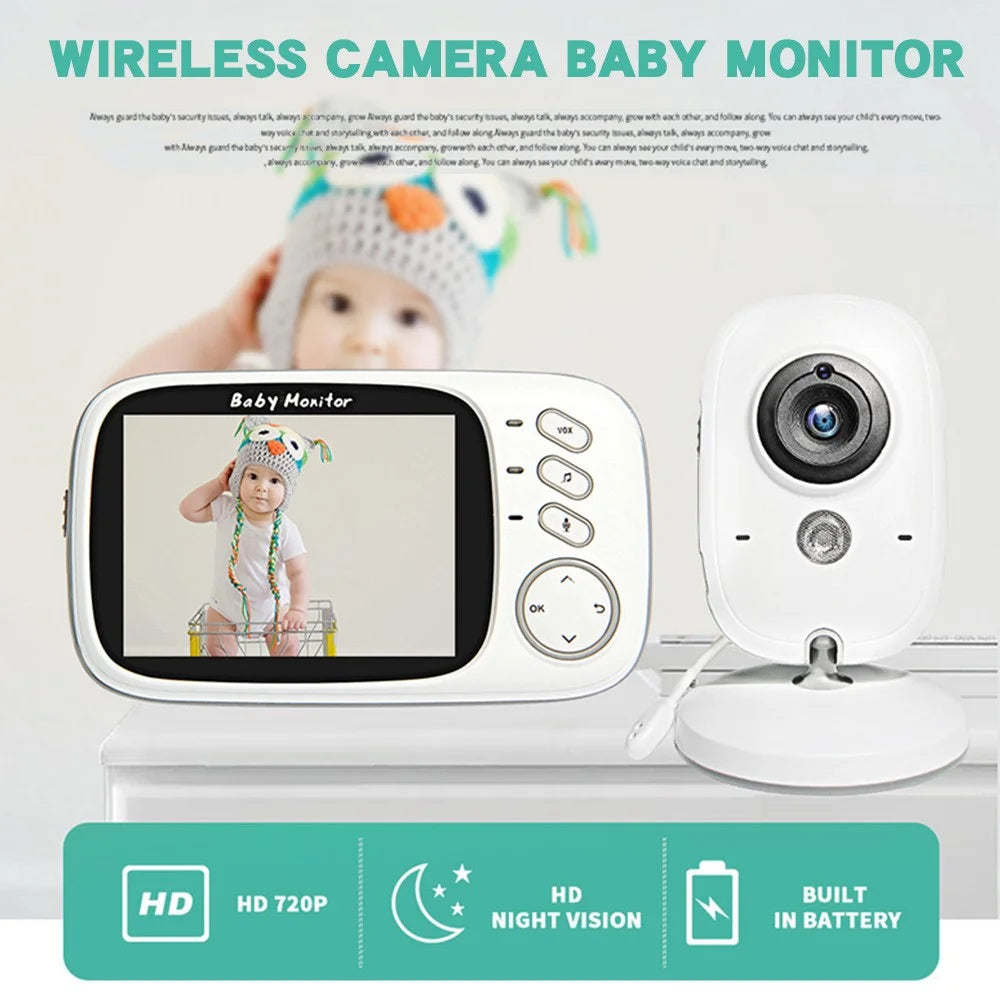 3.2 inch TFT LCD Screen Wireless Baby Care Monitor Camera Indoor Home Two Way Audio HD Camera - US Plug - 4