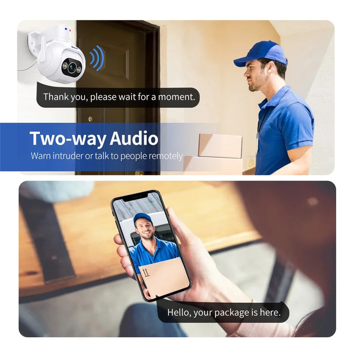 ESCAM PT304 4MP Human Detection Motion Camera WiFi Blue / Red Light Sound Alarm Smart Dual Light Night Vision H.265 Camera - US Plug - 7