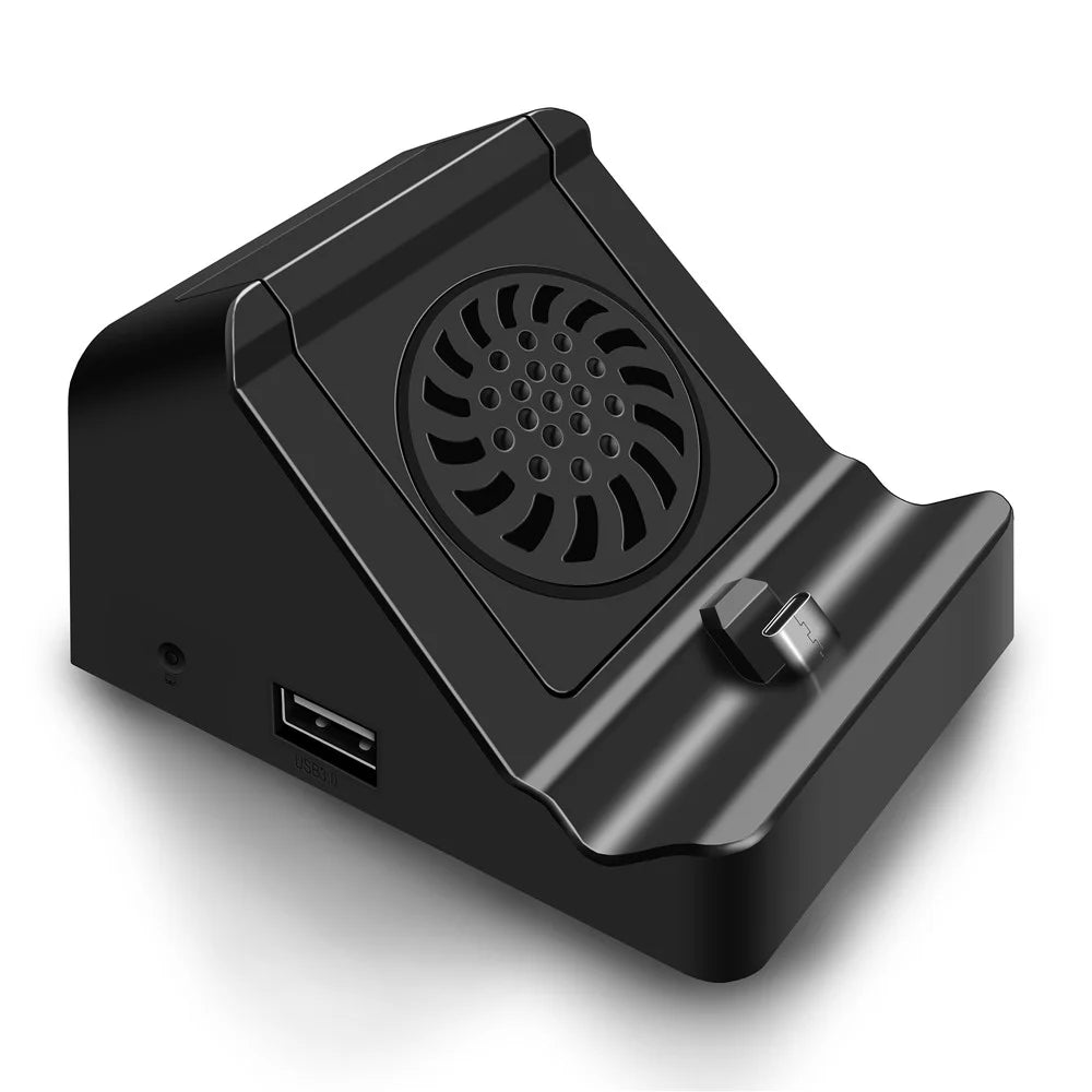 6317 For Nintendo Switch 1x USB 3.0 + 2x USB 2.0 Output Mini HD Video Conversion Dock with Cooling Fan - 1