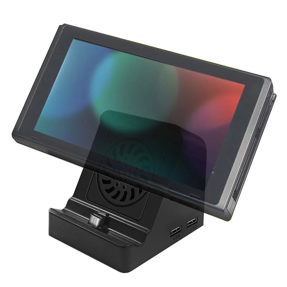 6317 For Nintendo Switch 1x USB 3.0 + 2x USB 2.0 Output Mini HD Video Conversion Dock with Cooling Fan - 2