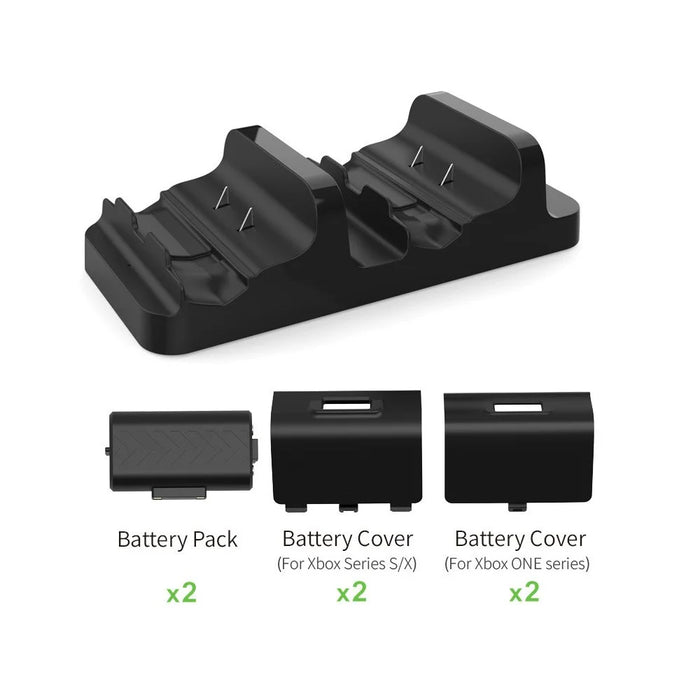 DOBE TYX-532X For Xbox Series S / X Controller Charging Dock Dual Gamepad Charging Stand with Dual Battery Pack - Black - 3