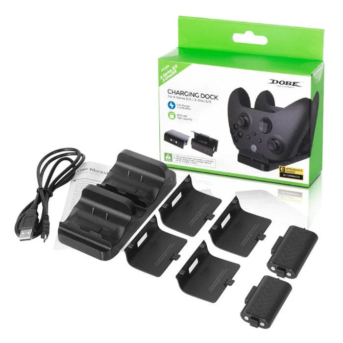 DOBE TYX-532X For Xbox Series S / X Controller Charging Dock Dual Gamepad Charging Stand with Dual Battery Pack - Black - 4