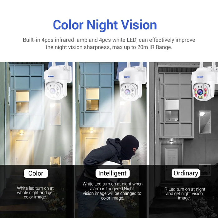 ESCAM TY114 Tuya H.265 Wireless WiFi Camera 4MP Two-Way Voice Night Vision Camera with Motion Detection - US Plug - 5