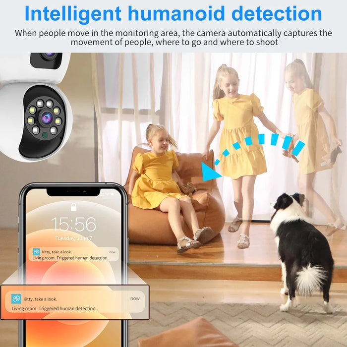 K12 Dual Lens Night Vision Wireless Surveillance Camera Mobile Tracking WiFi Network Cam - 4