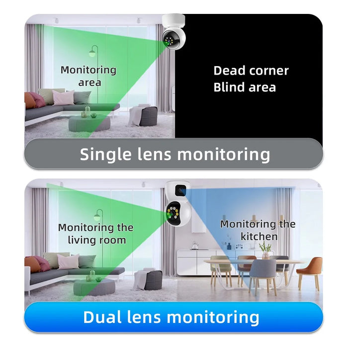 K12 Dual Lens Night Vision Wireless Surveillance Camera Mobile Tracking WiFi Network Cam - 6