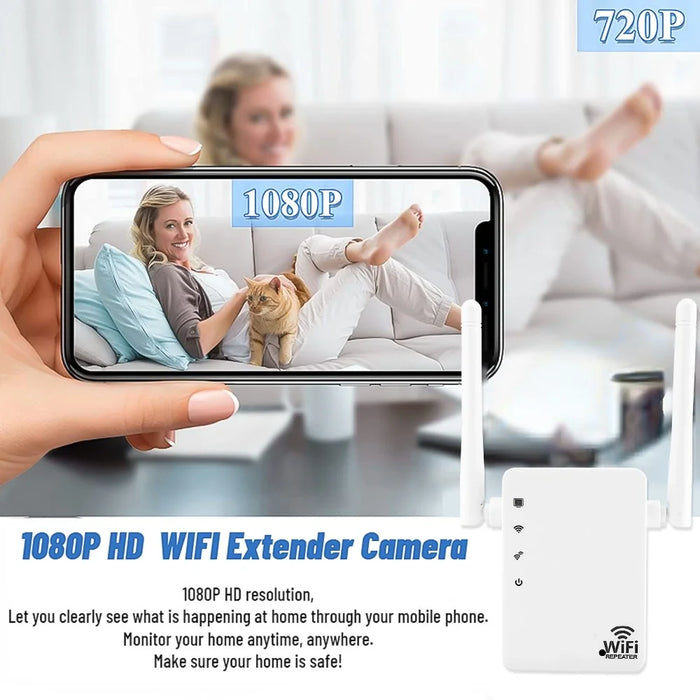 WiFi Router Camera Signal Amplifier 1080P Motion Detection H.264 Wireless Home Security Monitor - EU Plug - 6