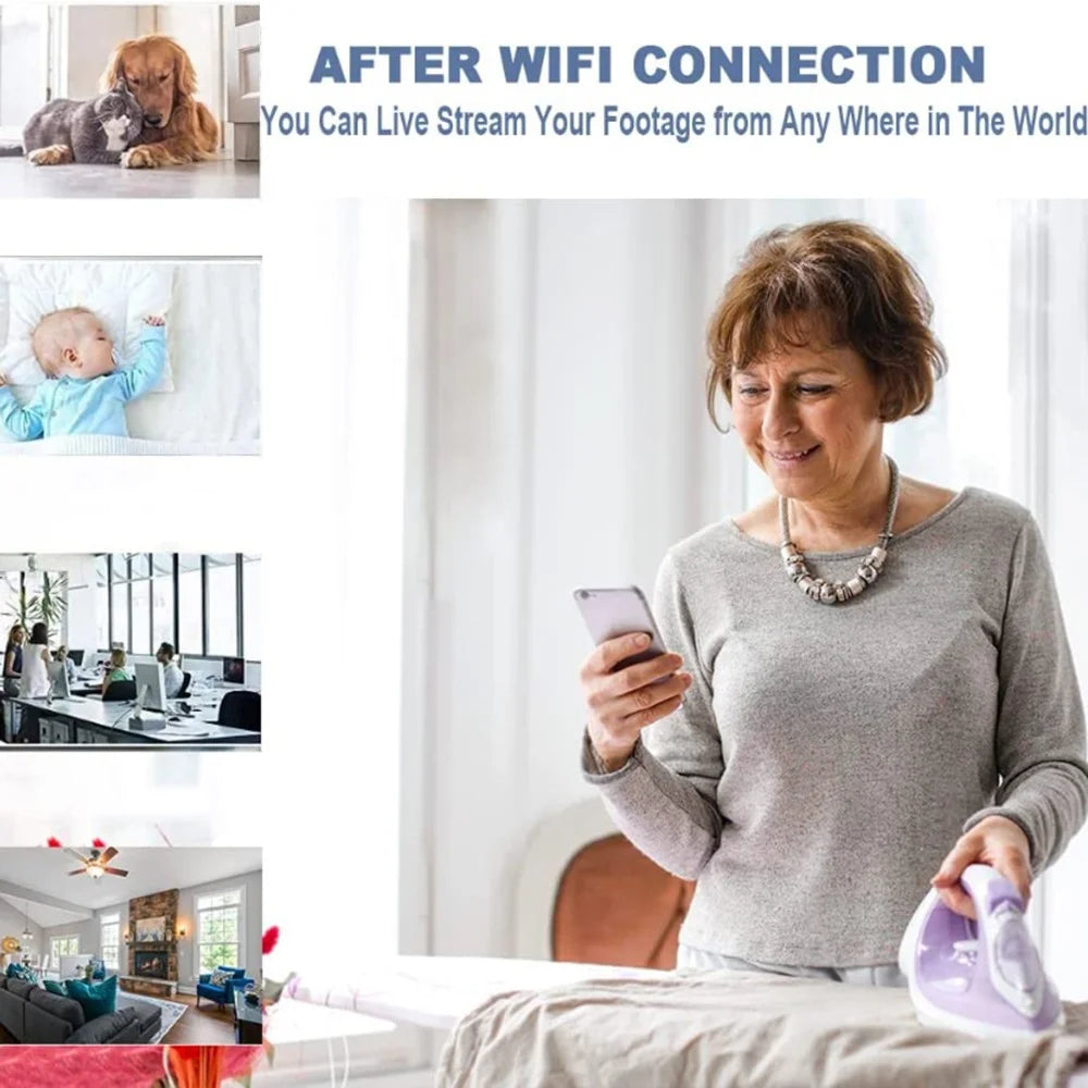 Humidifier Style WiFi Camera App Remote View 1080P HD Indoor Monitoring Camera with Motion Detection Night Vision - Waterdrop Black - 6
