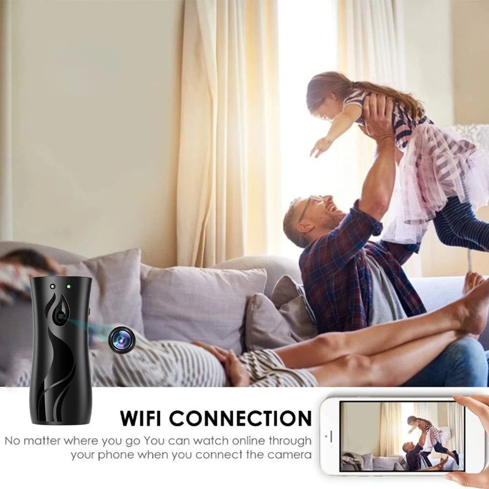 Humidifier Style WiFi Camera App Remote View 1080P HD Indoor Monitoring Camera with Motion Detection Night Vision - Waterdrop Black - 7