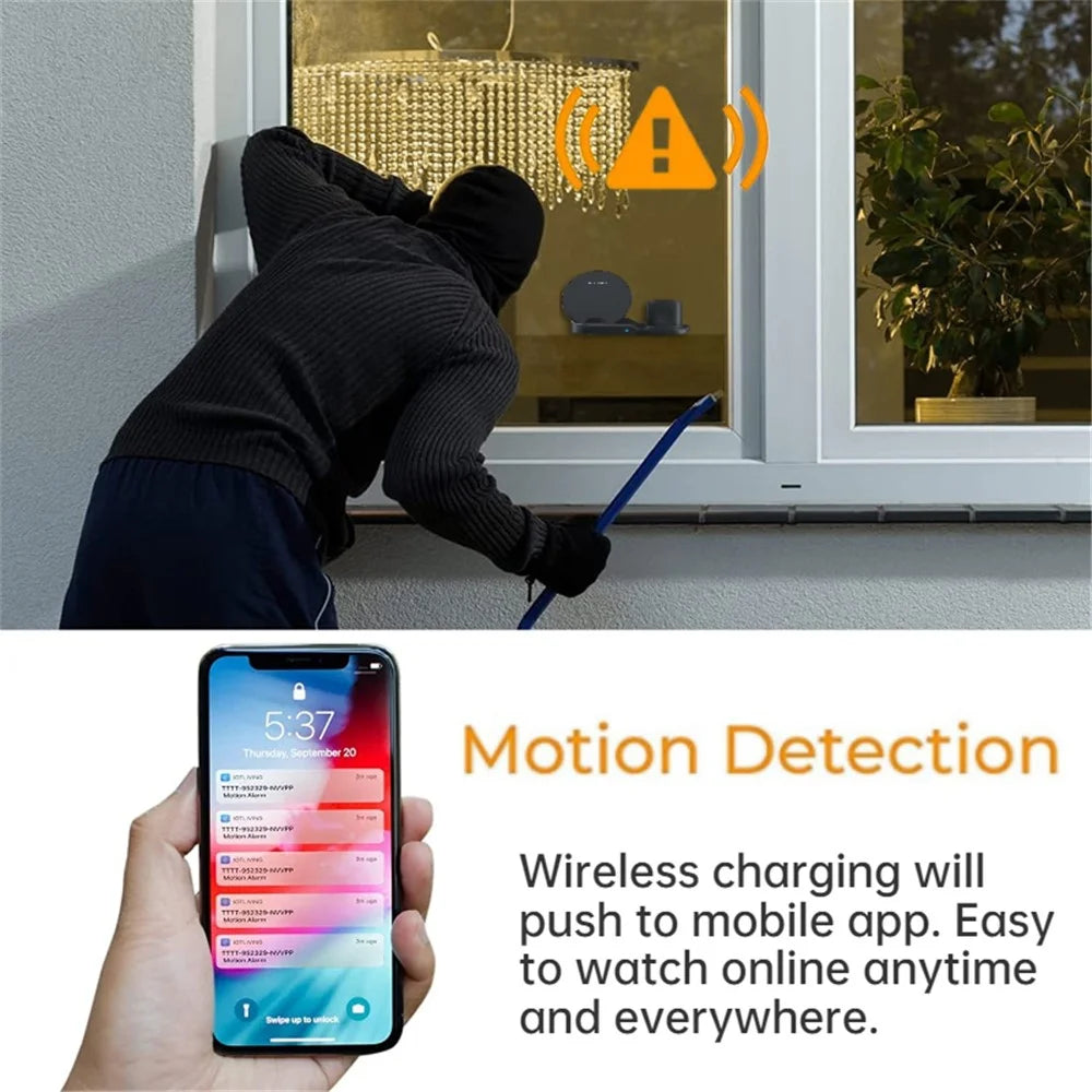 Multifunctional Mobile Phone Wireless Charger 1080P HD Motion Detection Camera for Home Security - 5