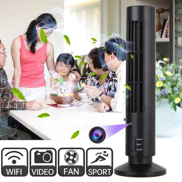 Tower Fan HD 1080P WiFi Camera Home Security Remote Viewing Motion Detection Camera - Black - 2