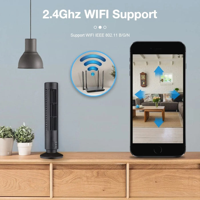 Tower Fan HD 1080P WiFi Camera Home Security Remote Viewing Motion Detection Camera - Black - 5