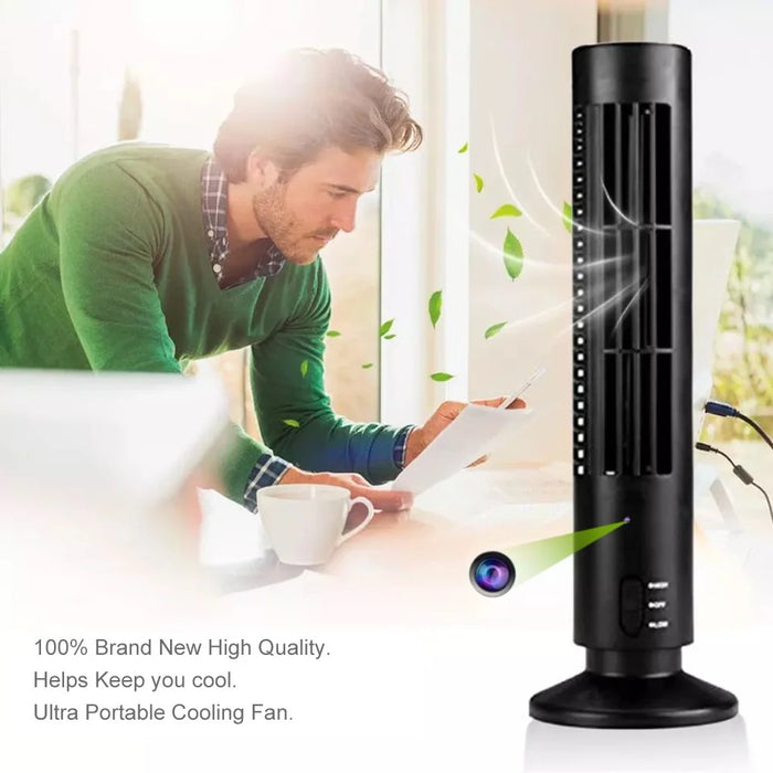 Tower Fan HD 1080P WiFi Camera Home Security Remote Viewing Motion Detection Camera - Black - 6