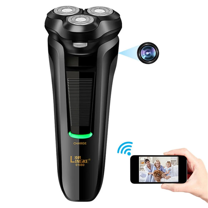 2 in 1 Electric Shaver WiFi Camera 1080P HD Remote Viewing Camera with Motion Detection for Home Security - 1
