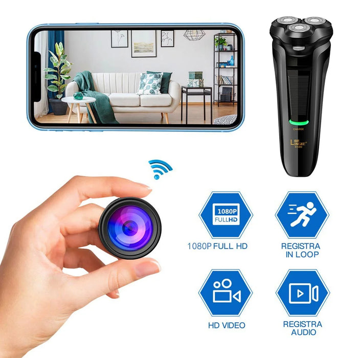 2 in 1 Electric Shaver WiFi Camera 1080P HD Remote Viewing Camera with Motion Detection for Home Security - 3