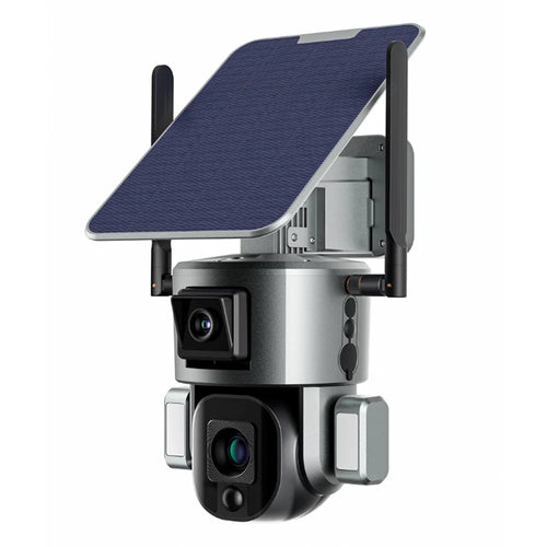8MP 4G Solar Powered Dual Lens Camera Fixed Focus Night Vision IP66 Waterproof Camera (EU Version) - 1