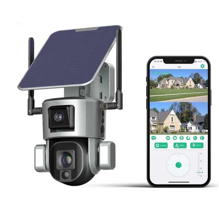 8MP 4G Solar Powered Dual Lens Camera Fixed Focus Night Vision IP66 Waterproof Camera (EU Version) - 4