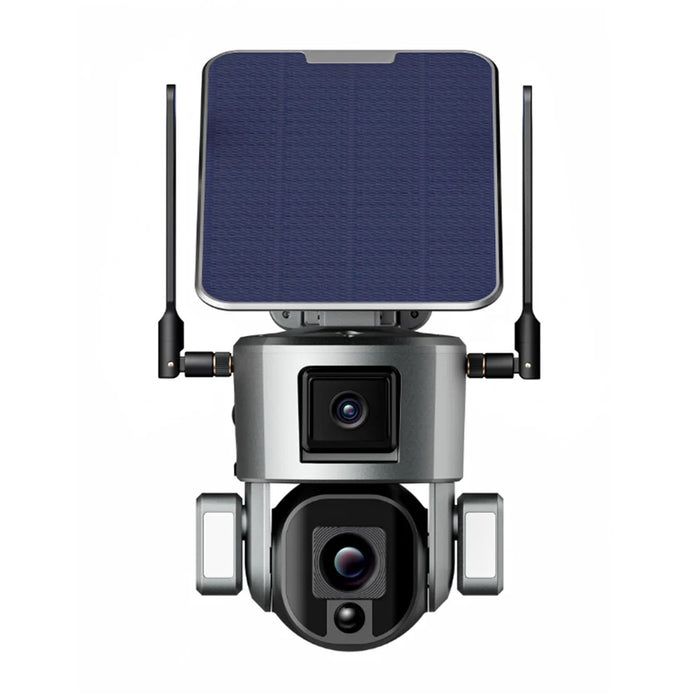 8MP WiFi Wireless Solar Camera PIR Motion Detection Two-Way Audio Fixed Focus Dual Lens Camera - 3