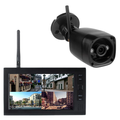 602D11 7-inch Four-screen Wireless Monitor with 1 WiFi Security Night Vision Camera, EU Plug - 1