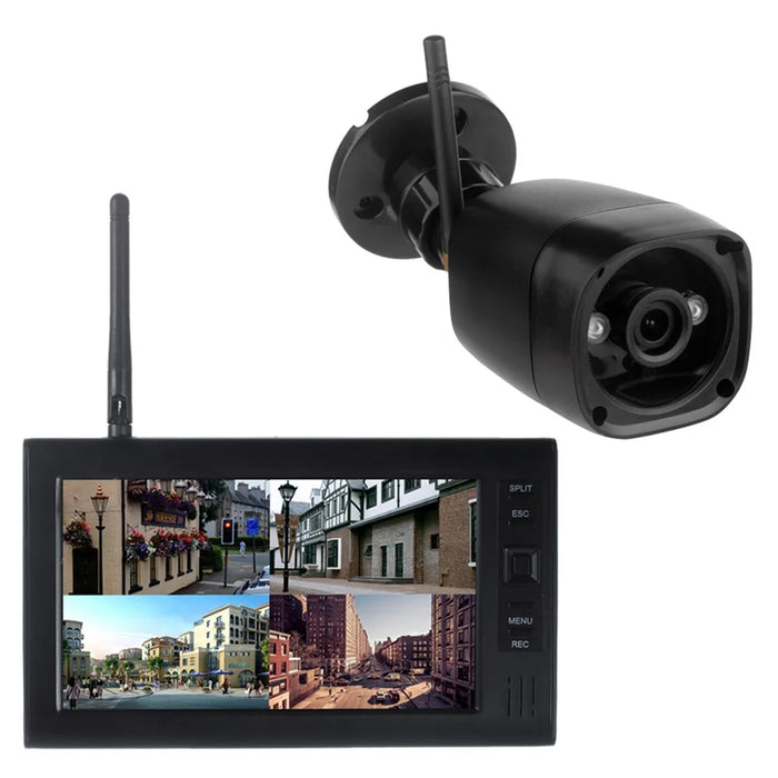 602D11 7-inch Four-screen Wireless Monitor with 1 WiFi Security Night Vision Camera, EU Plug - 1