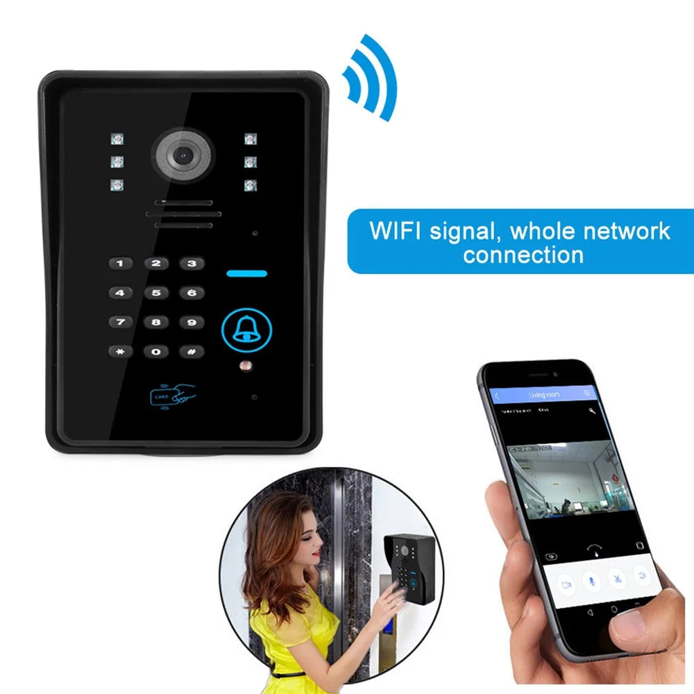 WF1002 1080P WiFi / IP Wireless Doorbell with Password and Card Unlock, Visual Intercom, EU Plug (CE, ROHS) - 4