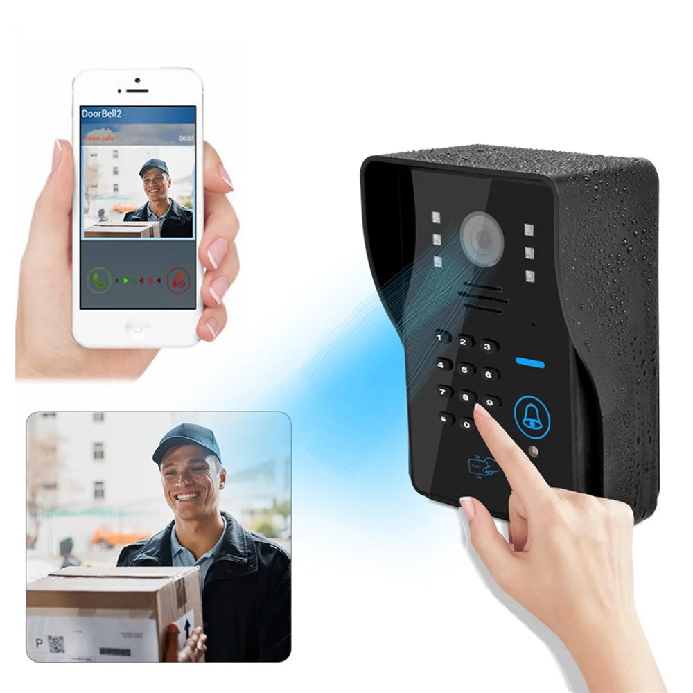 WF1002 1080P WiFi / IP Wireless Doorbell with Password and Card Unlock, Visual Intercom, EU Plug (CE, ROHS) - 5