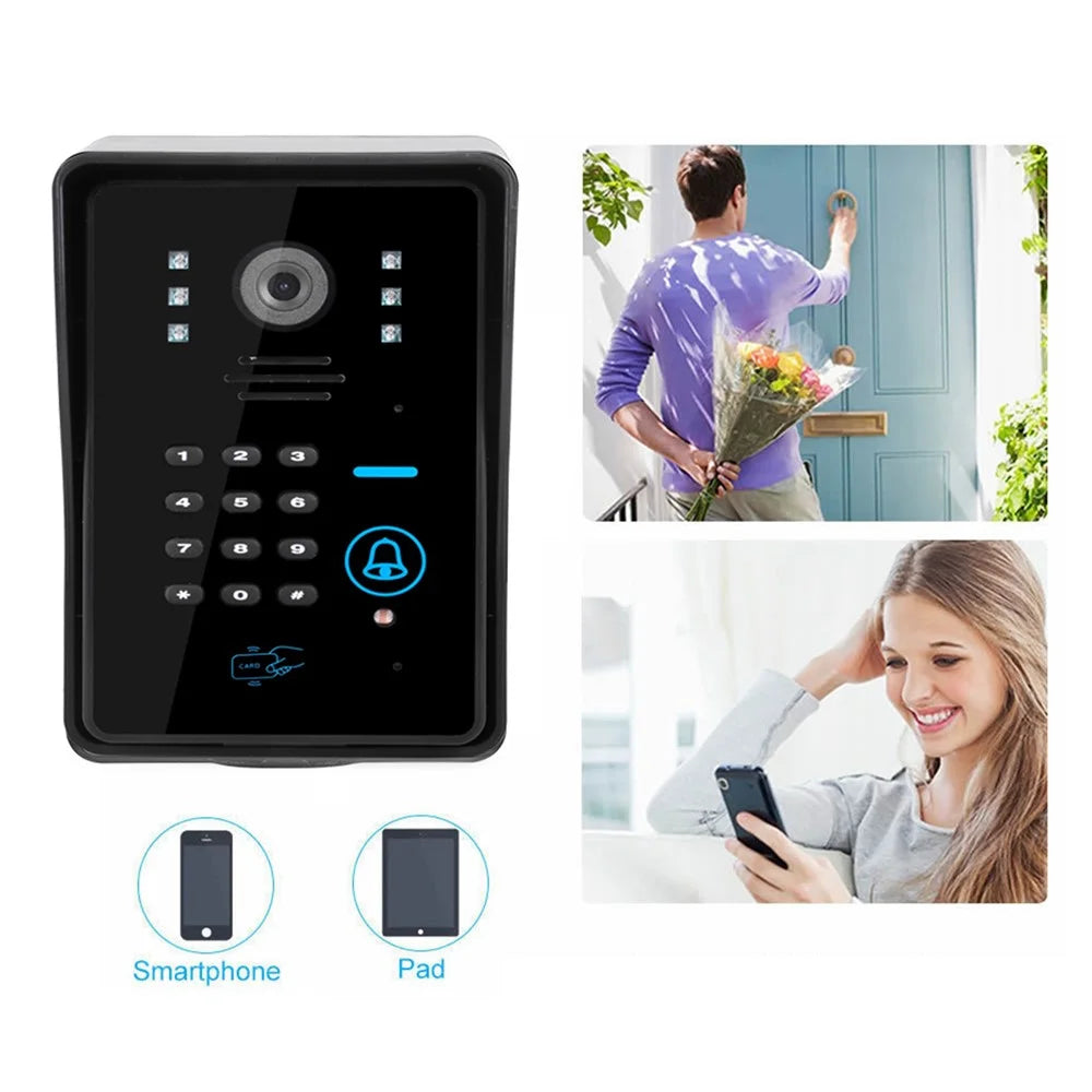 WF1002 1080P WiFi / IP Wireless Doorbell with Password and Card Unlock, Visual Intercom, EU Plug (CE, ROHS) - 6