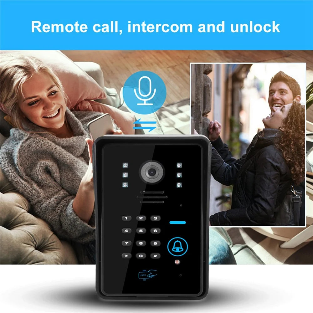 WF1002 1080P WiFi / IP Wireless Doorbell with Password and Card Unlock, Visual Intercom, EU Plug (CE, ROHS) - 7