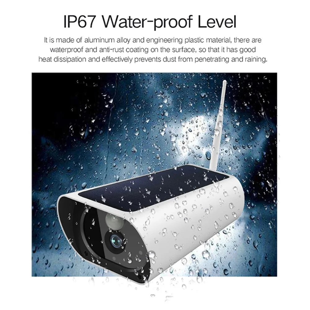Y9 Solar-Powered WiFi Camera with 4 Batteries, Outdoor Waterproof 1080P HD Security Camera - 2