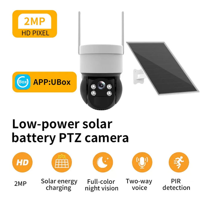 Q4Z 2MP Solar-Powered Camera Outdoor 4G EU Gimbal Monitor Camera - 2