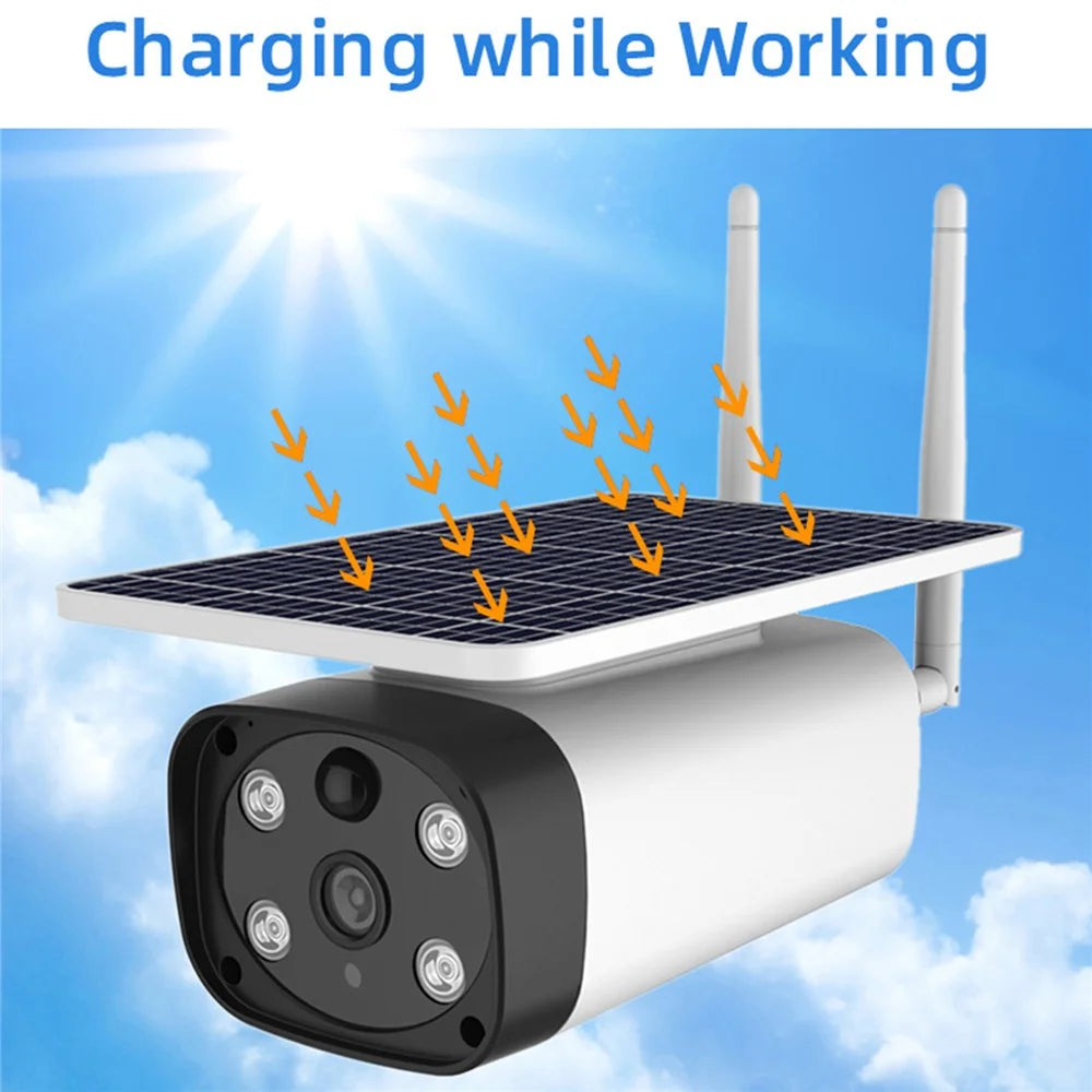 Y8 2MP HD WiFi Solar-Powered Home Camera Full-Color 1080P Security Camera (No Battery) - 2